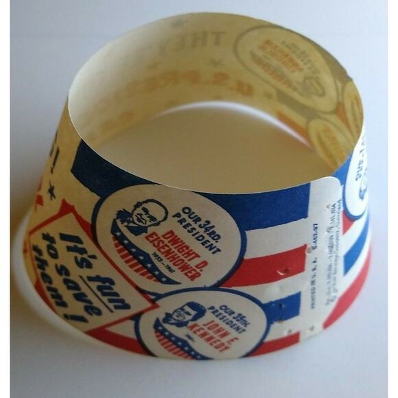 Vintage 1960s US Presidents Milk Bottle Collar John Kennedy Lincoln Original NOS - Picture 1 of 9